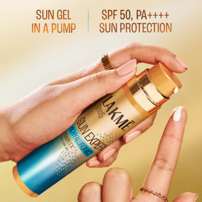 Lakmē 1% Hyaluronic water-light Sunscreen gel SPF 50 Pa++++ For Oily Skin, Plump & Hydrated skin 56g - Image 4